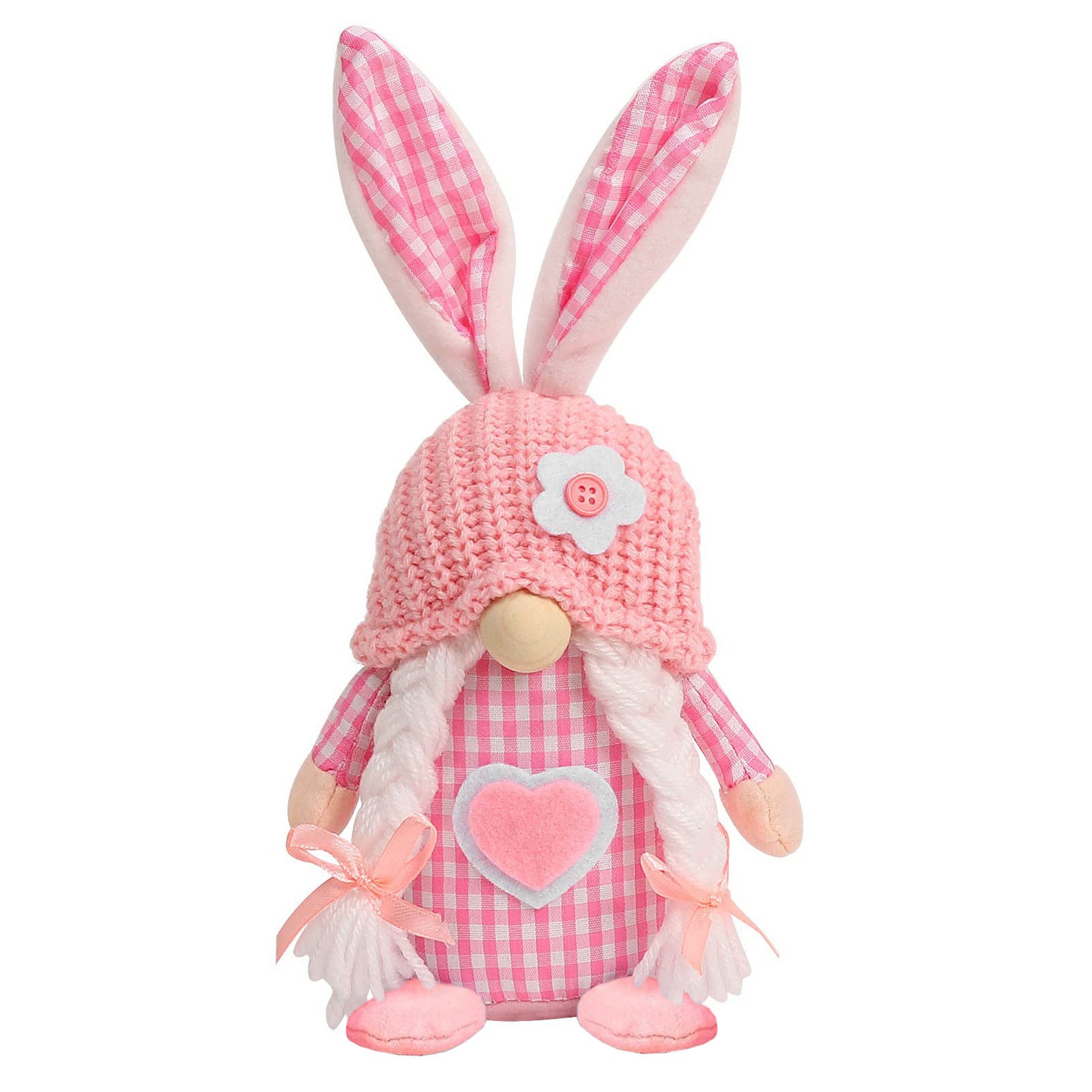 Wholesale new Easter faceless doll checkered rabbit ears desktop decoration rabbit  decorations